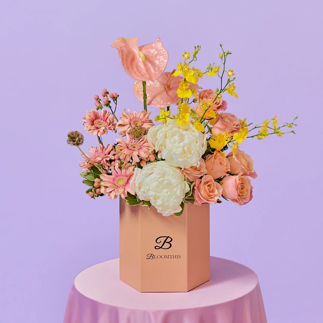Adelaide White Peony Flower Box - Image 3