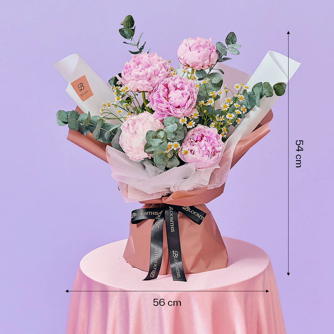 Alya Pink Peony Bouquet - Image 4