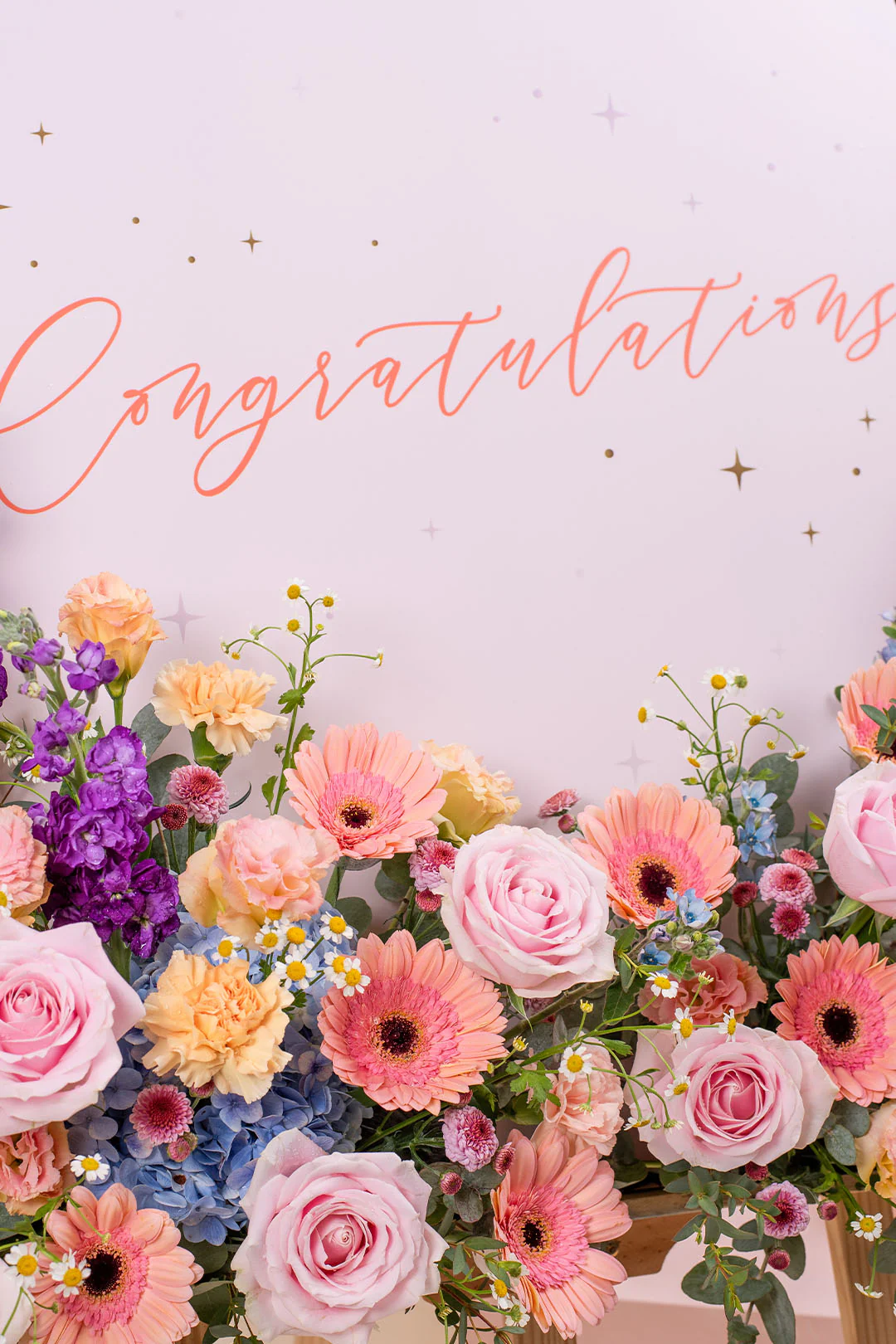 Amazing Peach Gerbera Grand Opening Flower Stand - Image 2