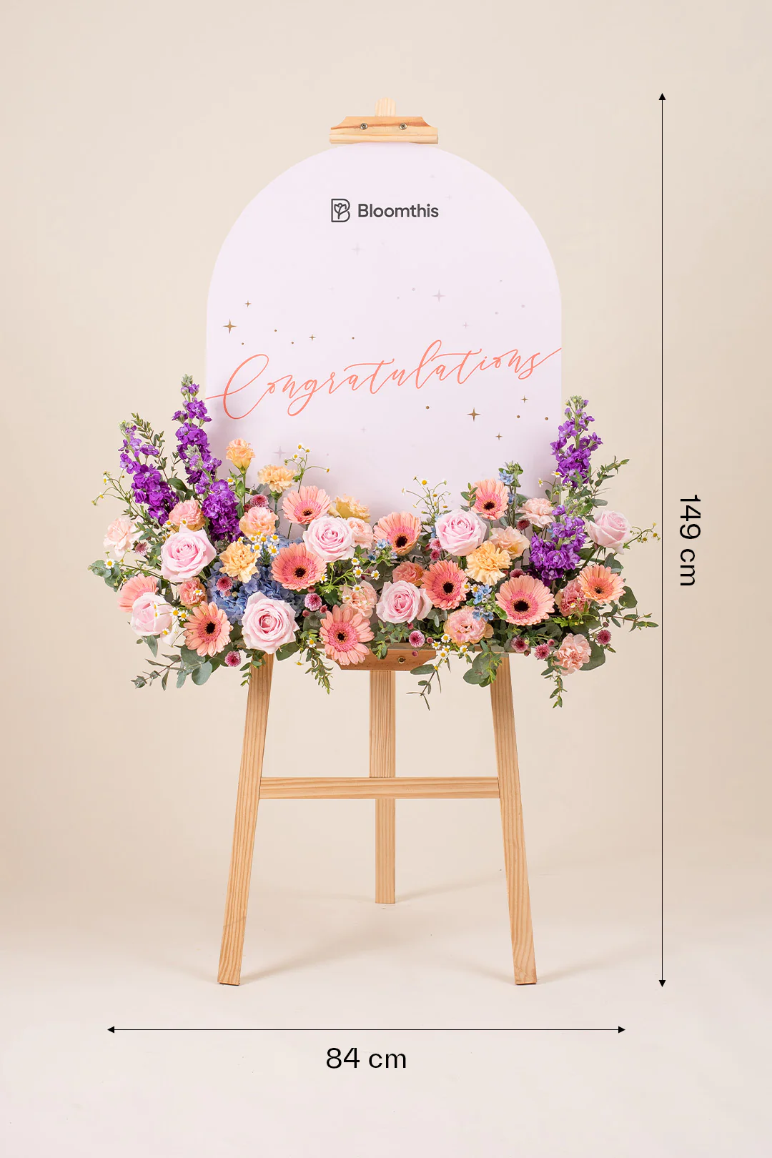 Amazing Peach Gerbera Grand Opening Flower Stand - Image 4