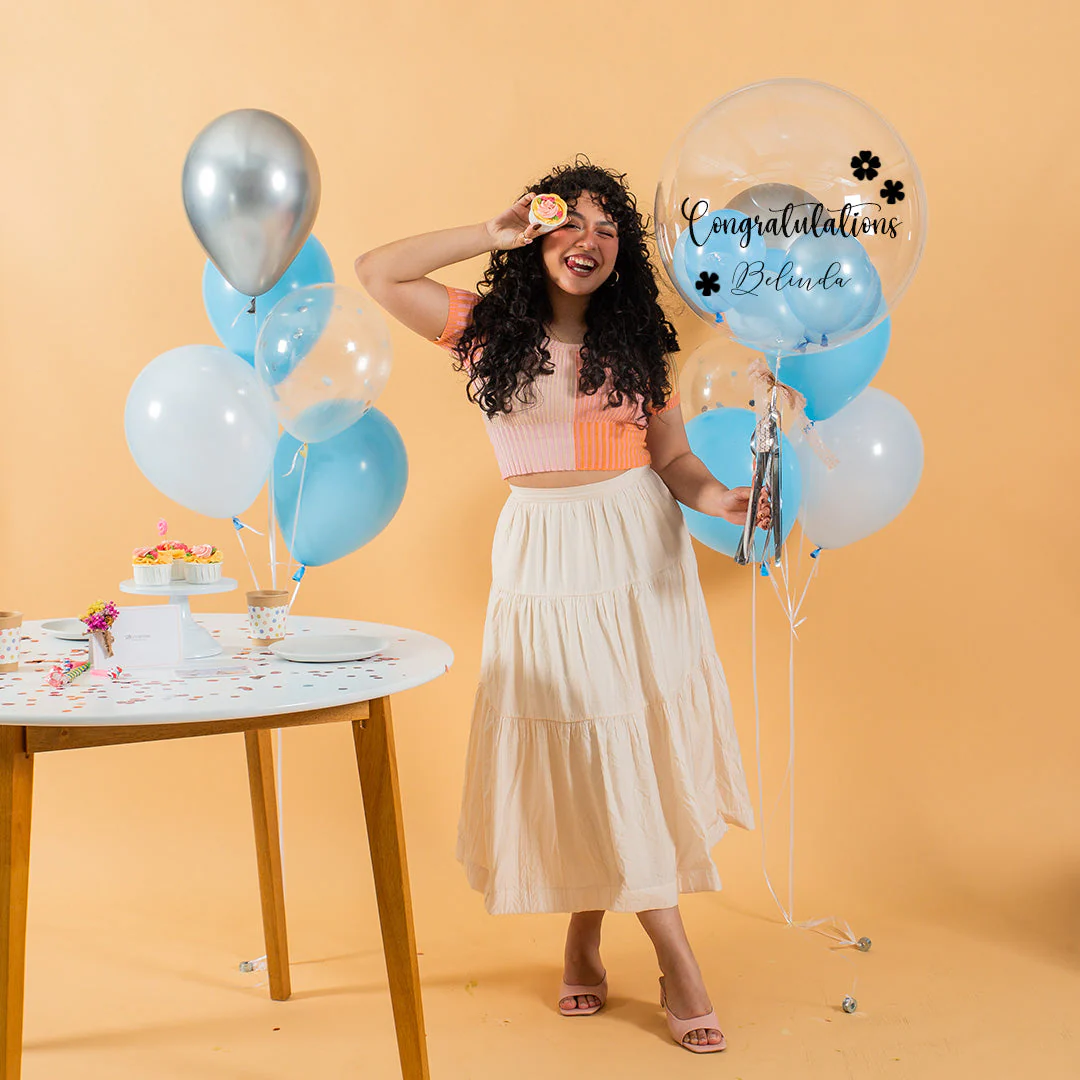Baby Blue Helium Party Balloons - Image 6