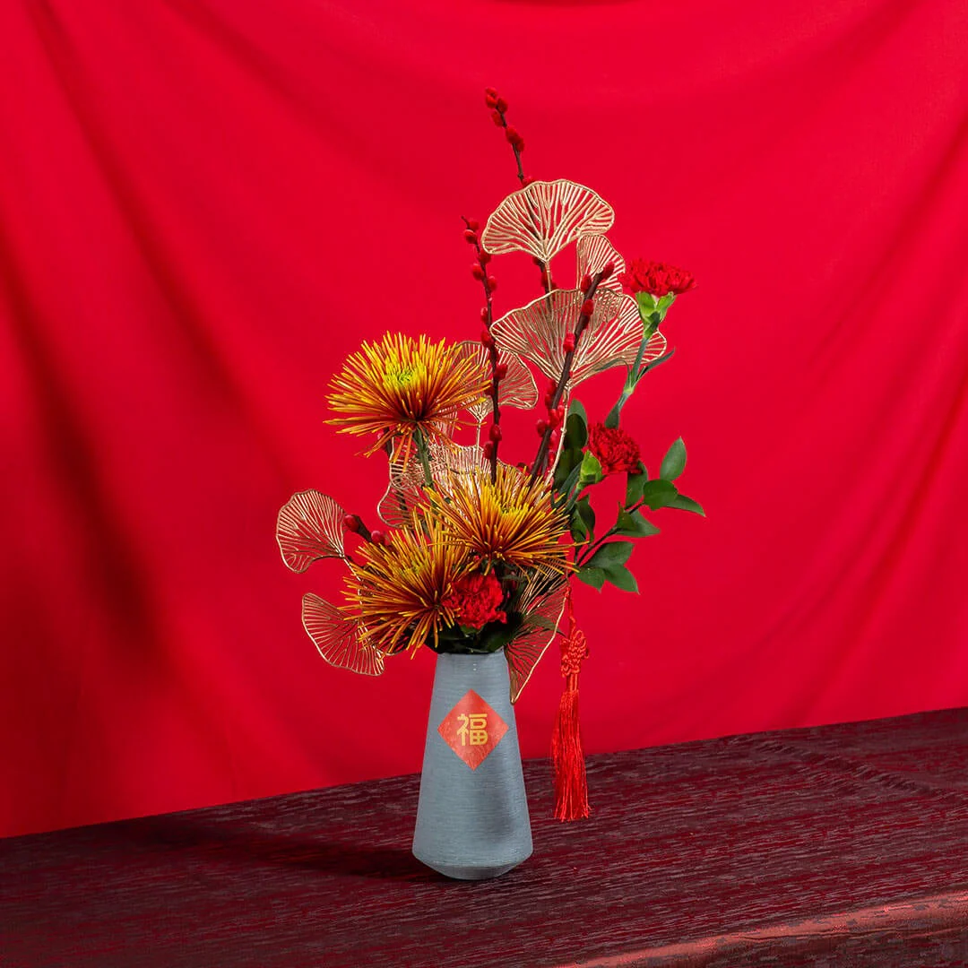 Blessing Chinese New Year Flowers in Vase - Image 6