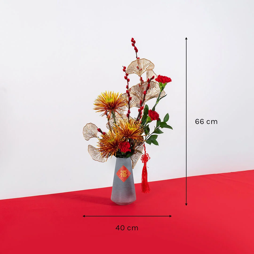 Blessing Chinese New Year Flowers in Vase - Image 7