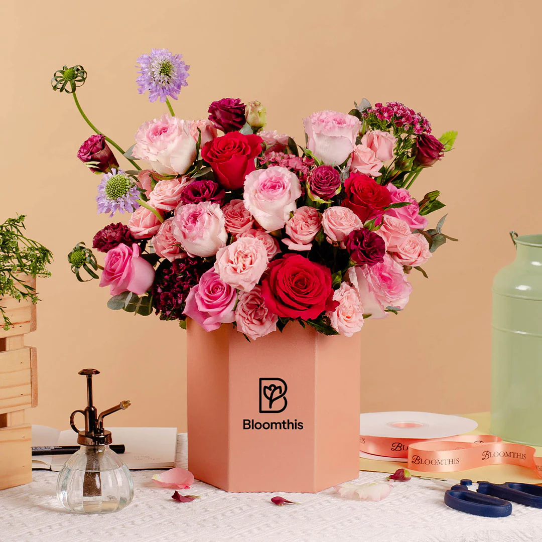 Bridie Red Rose Flower Box
