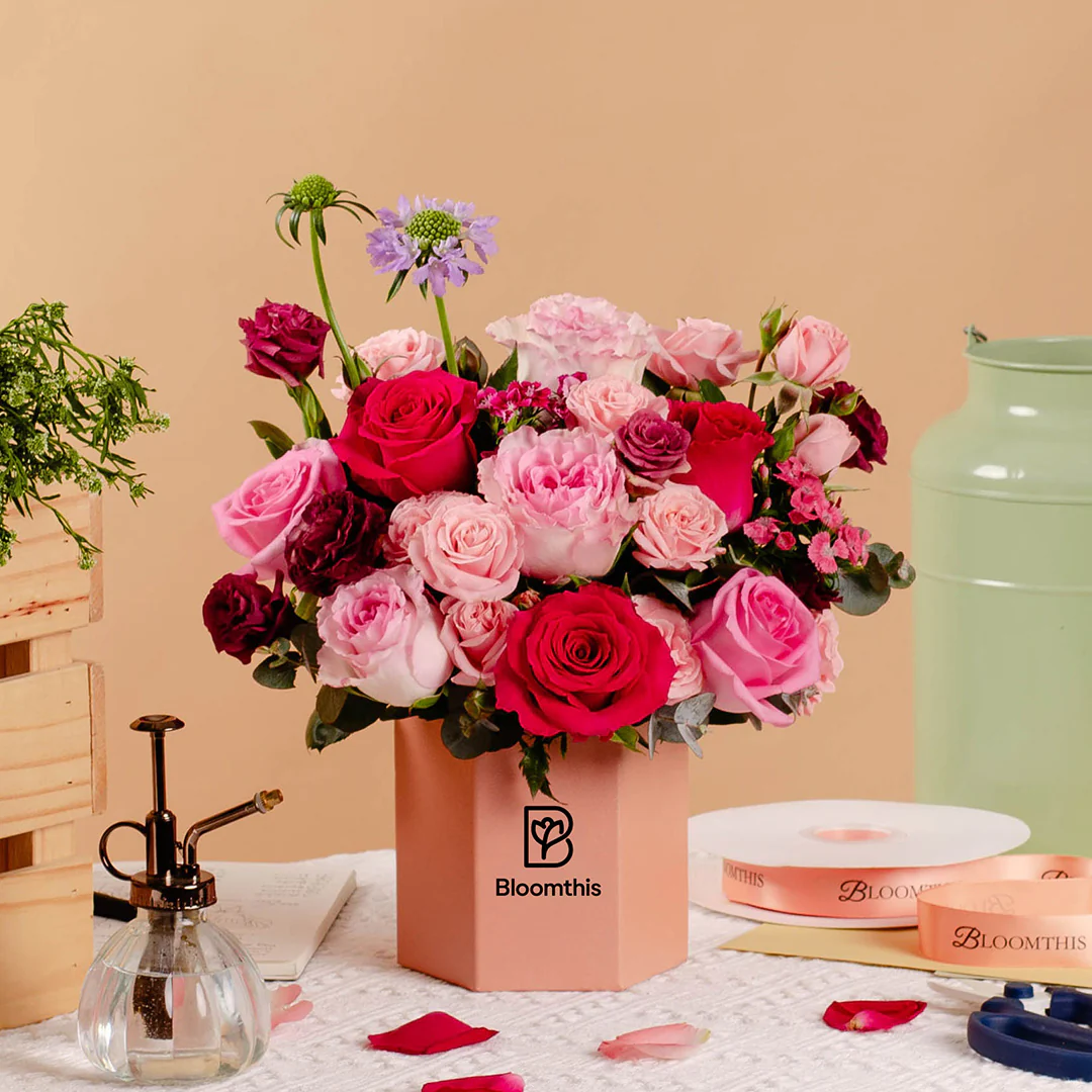 Bridie Red Rose Flower Box - Image 3