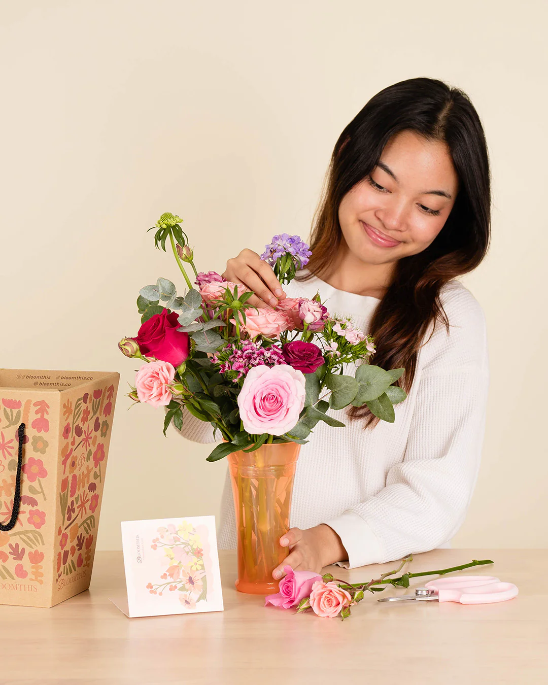 Bridie Rose & Eustoma Mini Bloombag & re:bloom Vase - Image 3