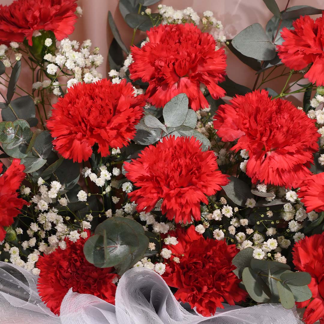 Cameron Red Carnation Bouquet - Image 8