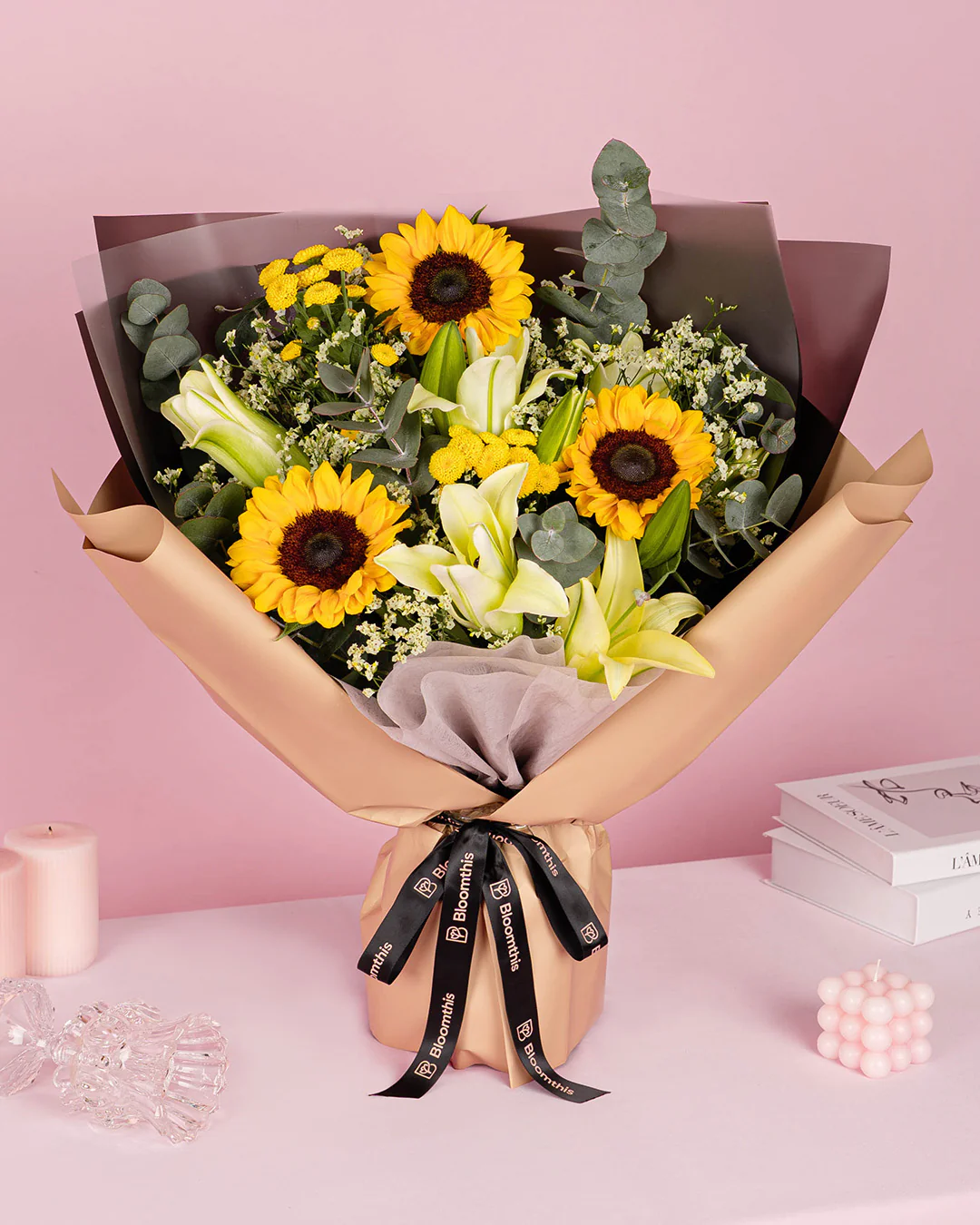 Cheyenne Sunflower & Lily Bouquet - Image 3