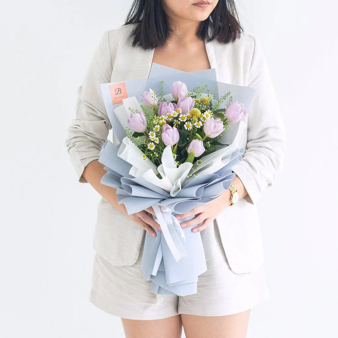 Constance Purple Tulip Bouquet - Image 2