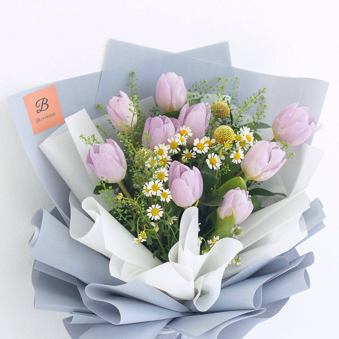 Constance Purple Tulip Bouquet - Image 4