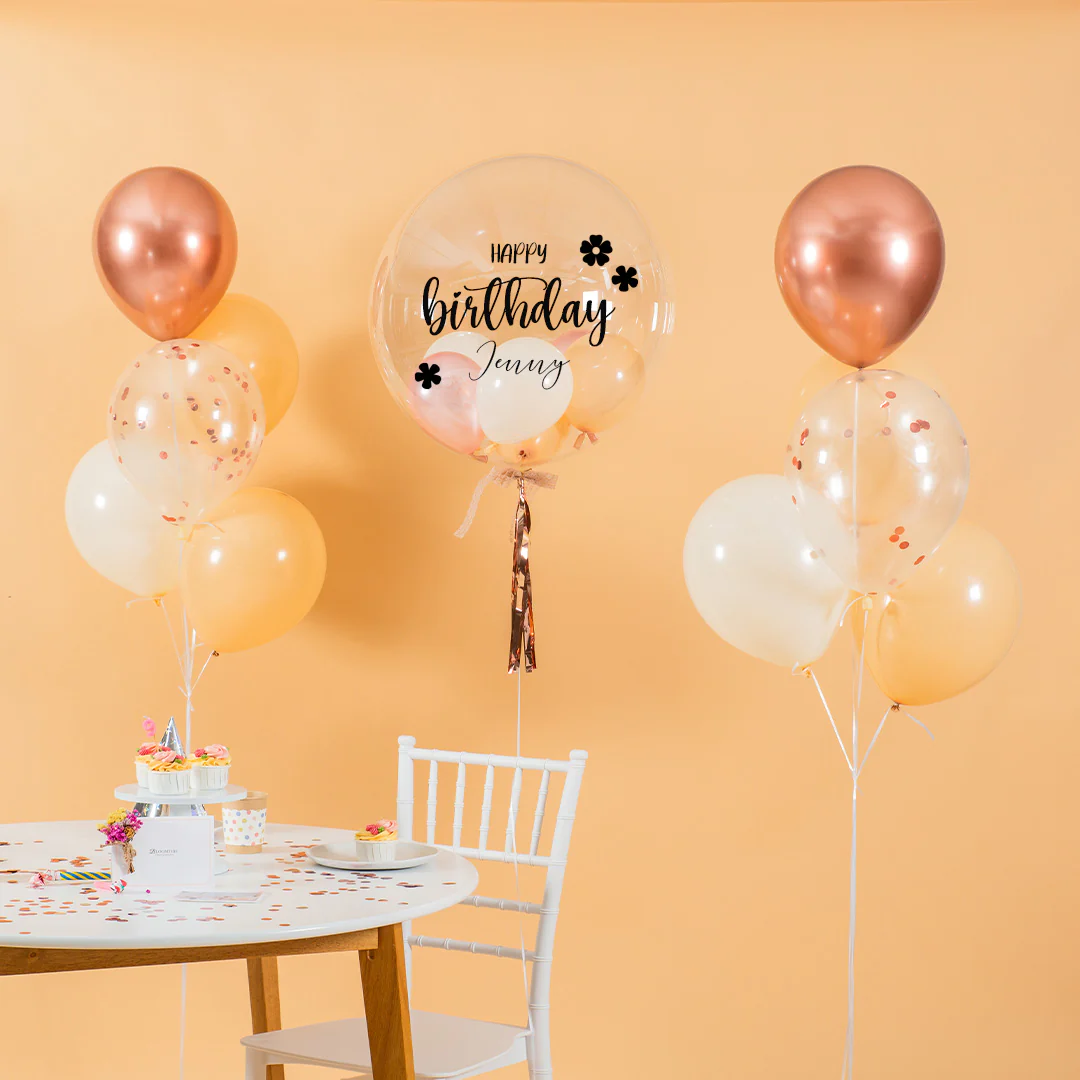 Eartha Beige Helium Birthday Balloon Set - Image 3
