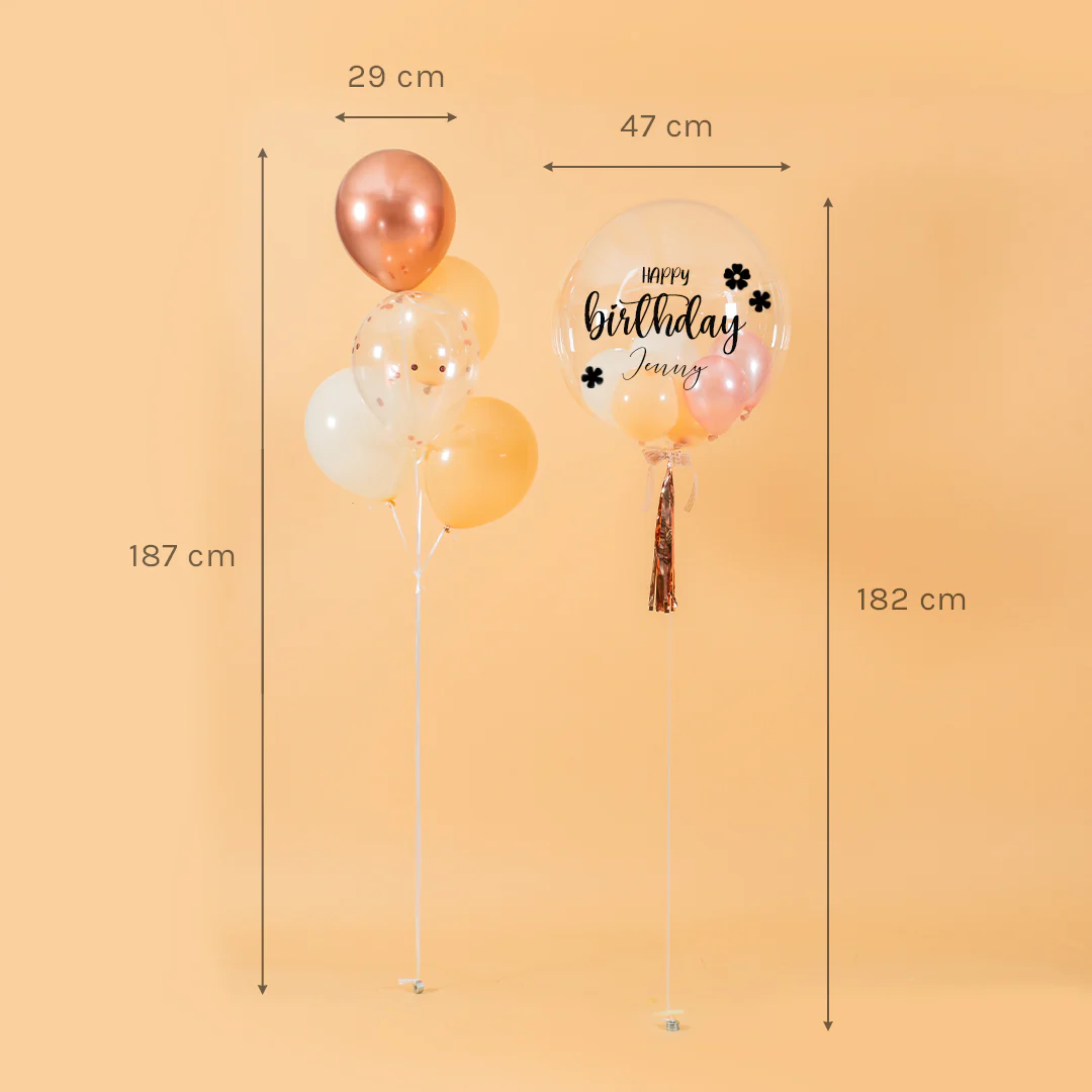 Eartha Beige Helium Birthday Balloon Set - Image 9