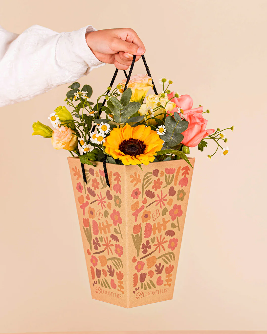 Ellen Yellow Sunflower Mini Bloombag & re:bloom Vase
