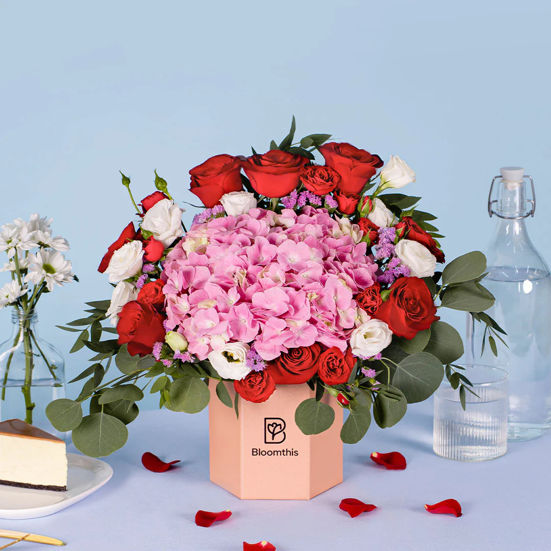 Erica Hydrangea & Rose Flower Box - Image 3