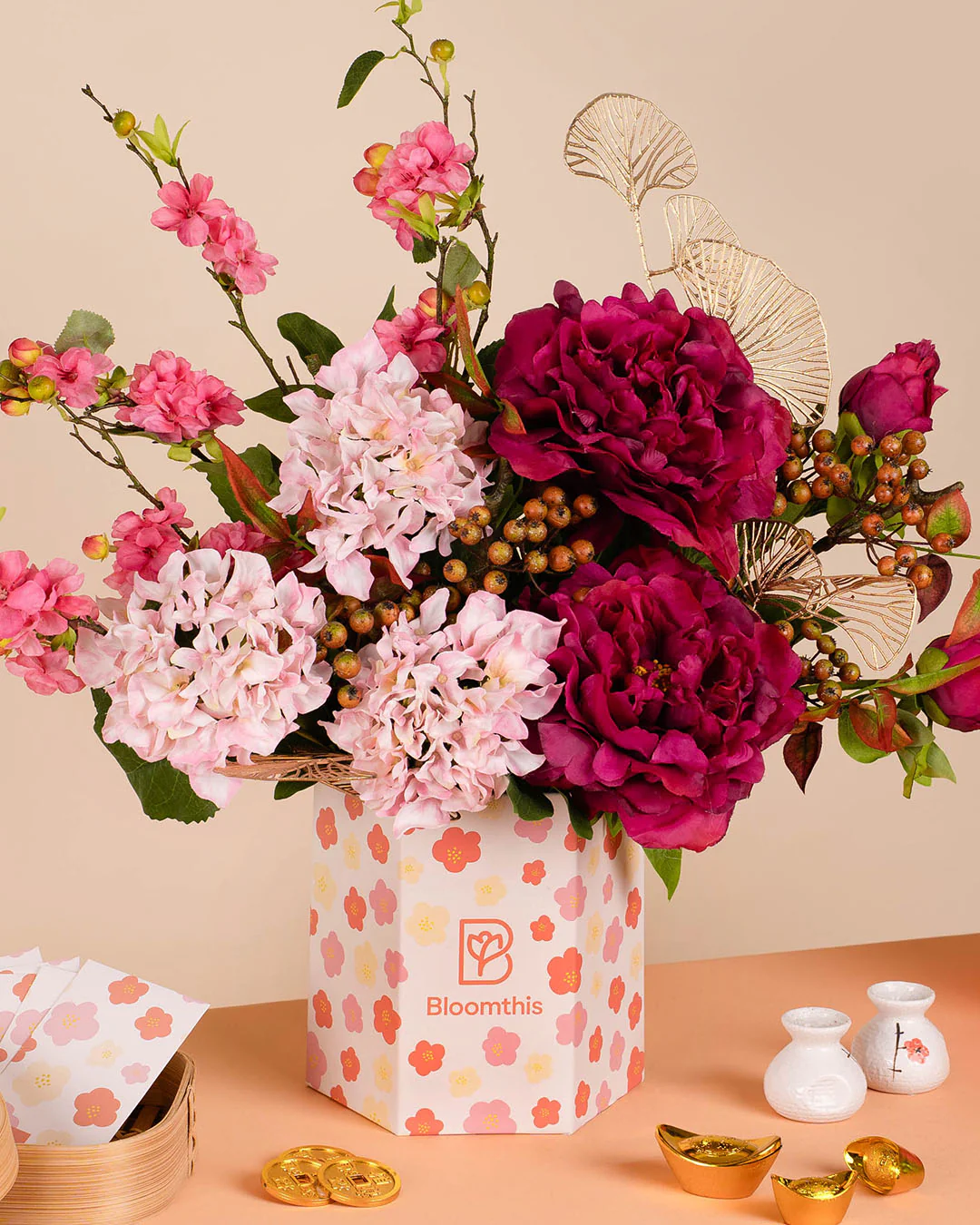 Eternal Opulence Chinese New Year Artificial Flower Box 2026