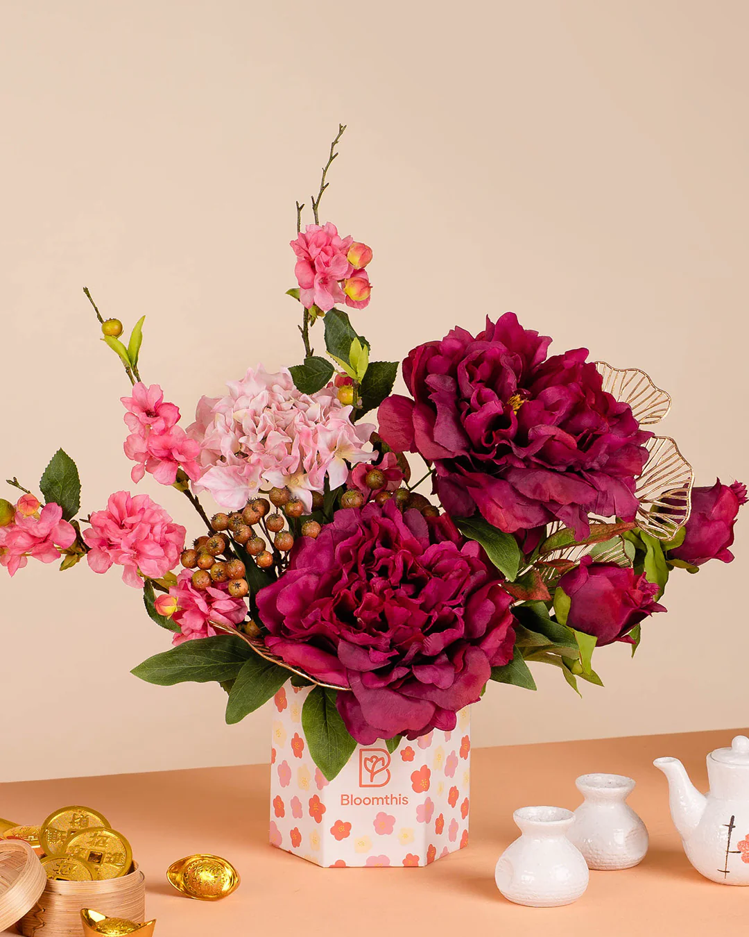 Eternal Opulence Chinese New Year Artificial Flower Box 2026 - Image 3