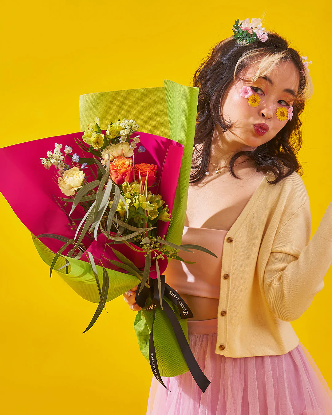 for the gram orange rose bouquet