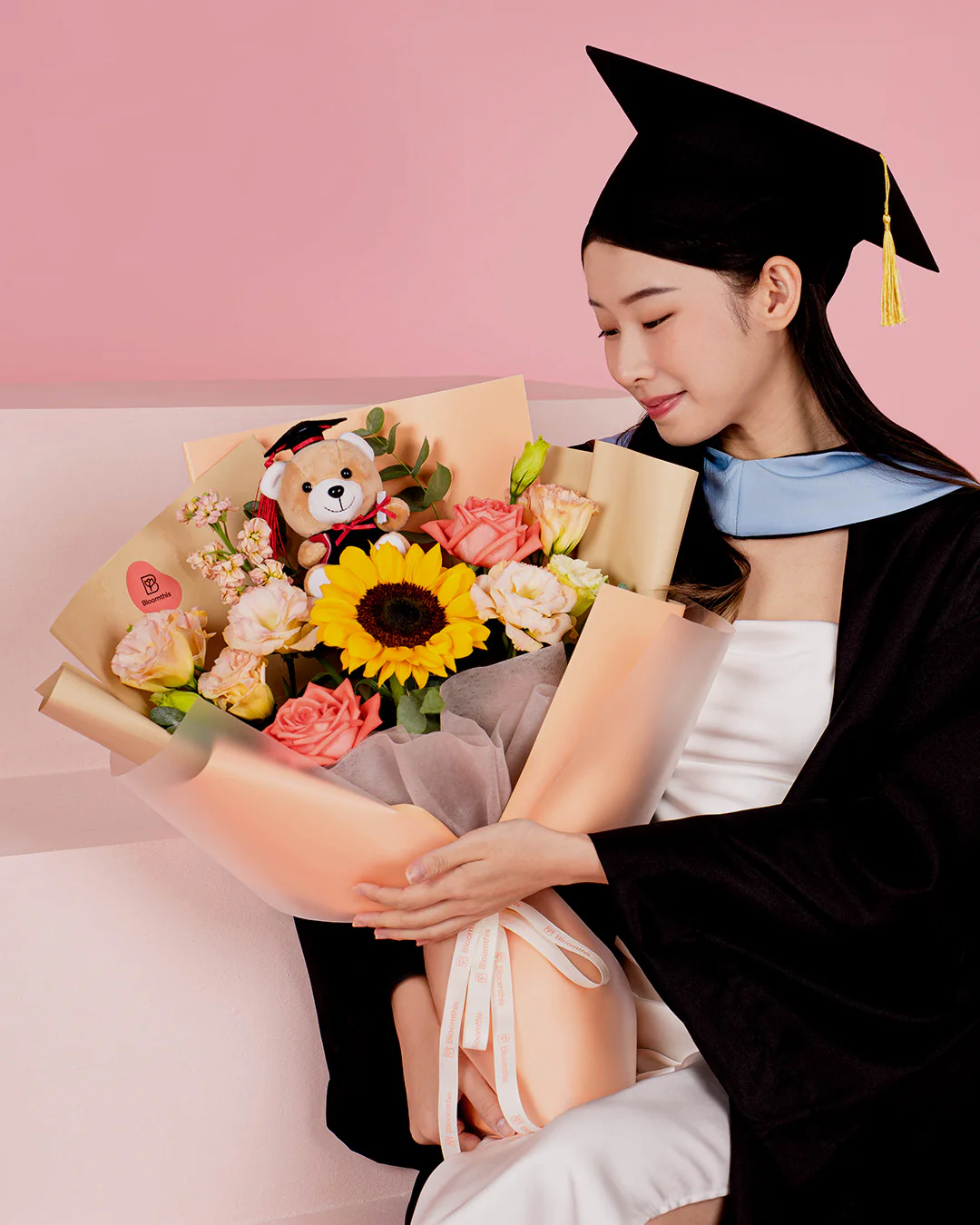 Gabby Sunflower Graduation Bear Bouquet - Image 2