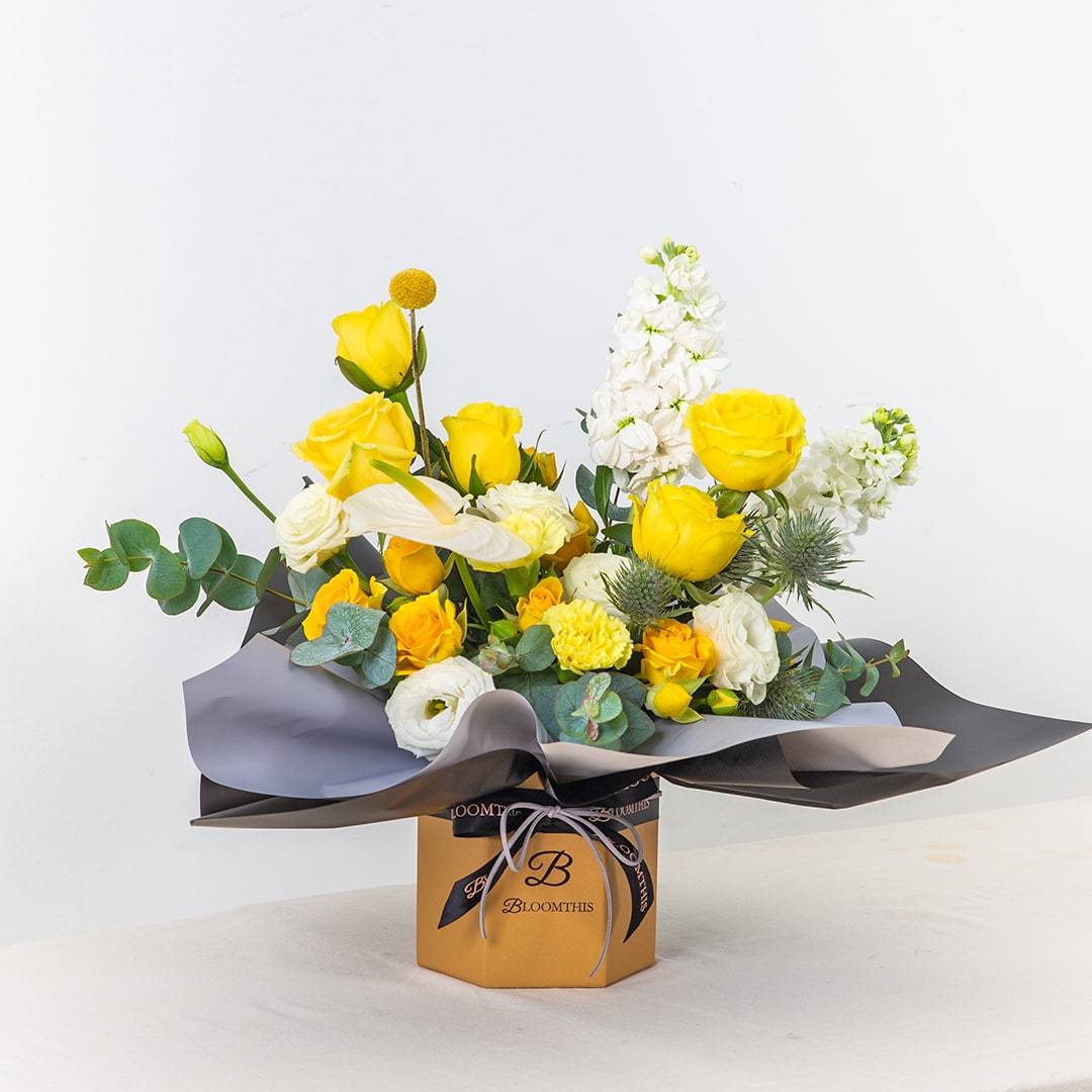 Germaine Yellow Rose Flower Box - Image 4