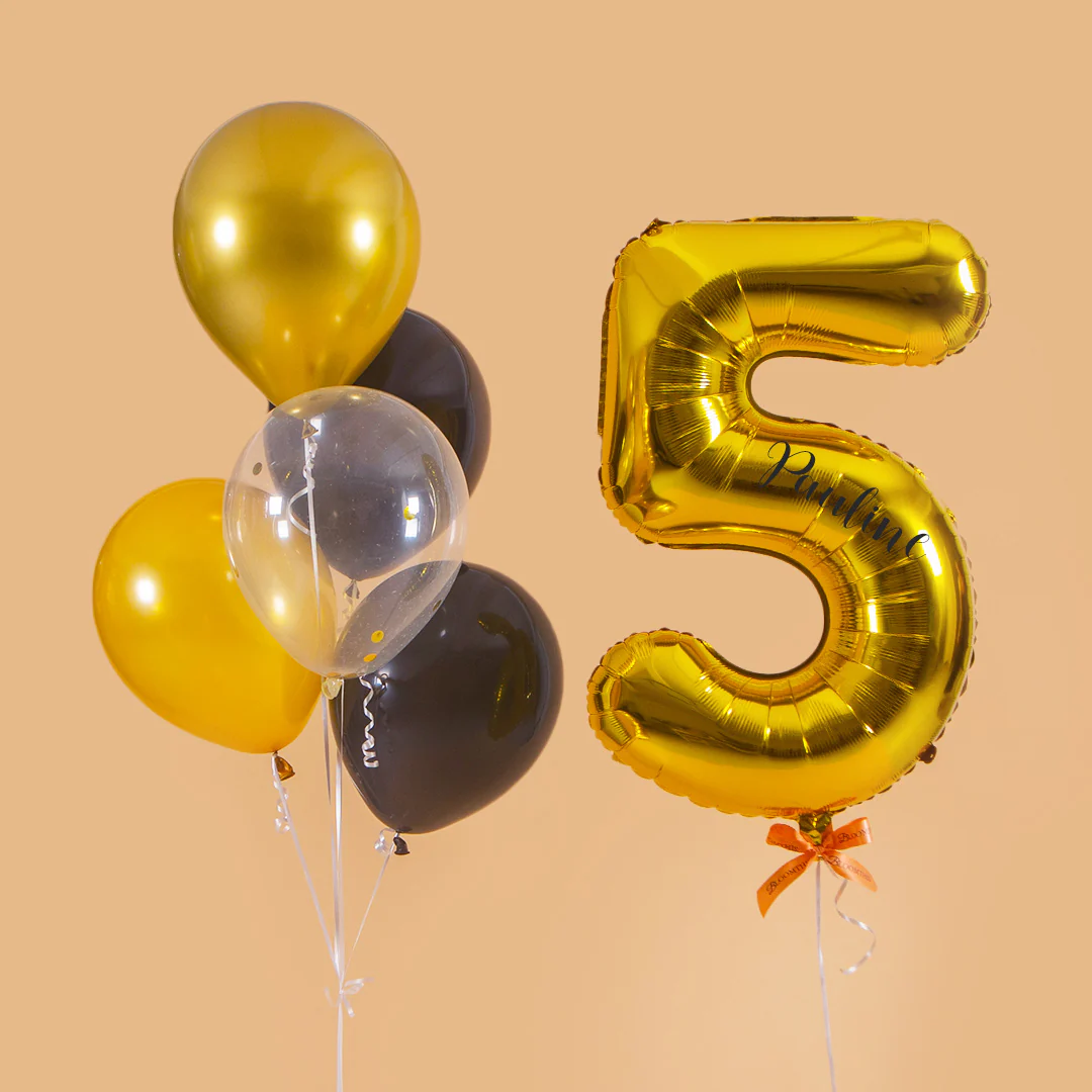 Glamour Gold Helium Foil Birthday Number Balloon - Image 7