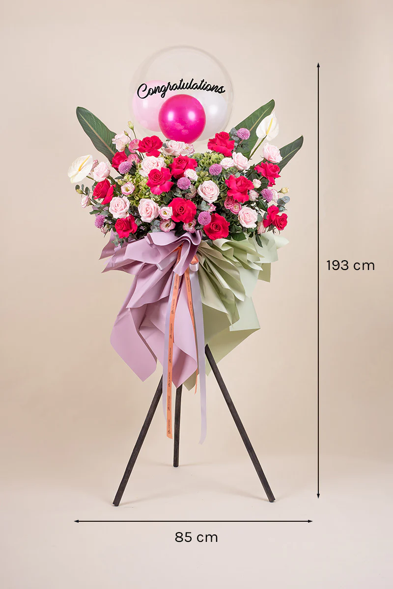Harmony Pink Rose Grand Opening Flower Stand - Image 4