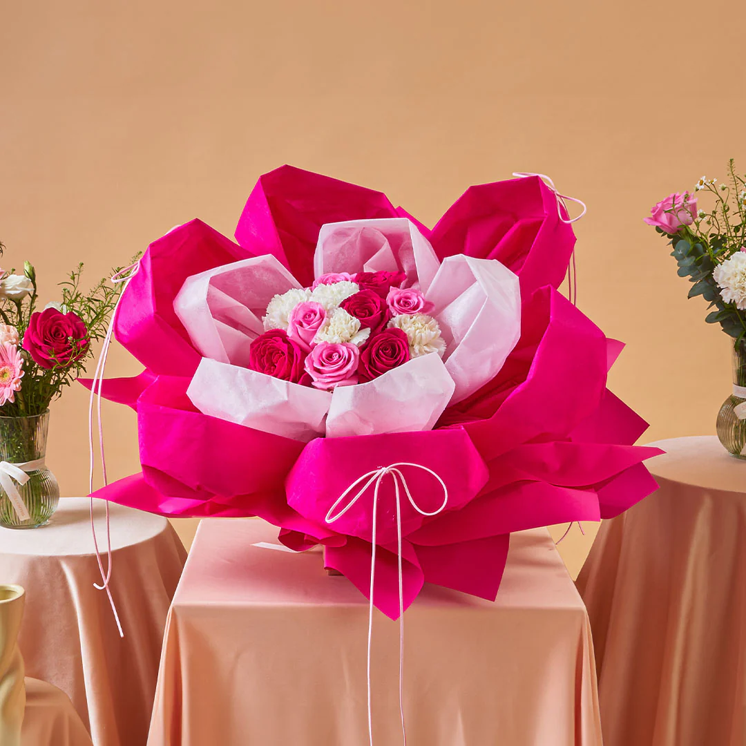 Imelda Cherry Pink Rose Mother's Day Petal Bouquet (MD) - Image 2