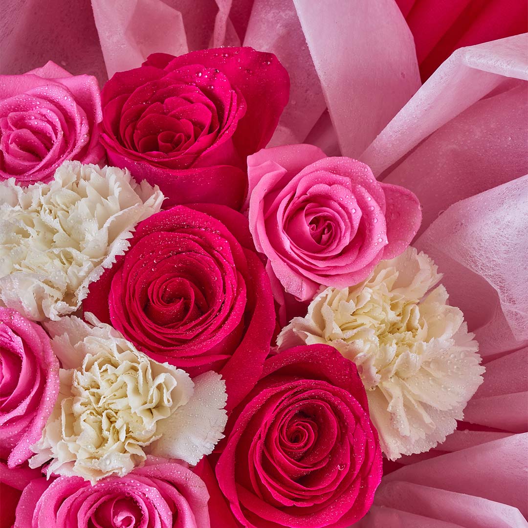 Imelda Cherry Pink Rose Mother's Day Petal Bouquet (MD) - Image 5