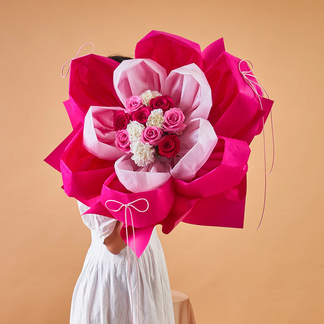Imelda Cherry Pink Rose Mother's Day Petal Bouquet (MD) - Image 7