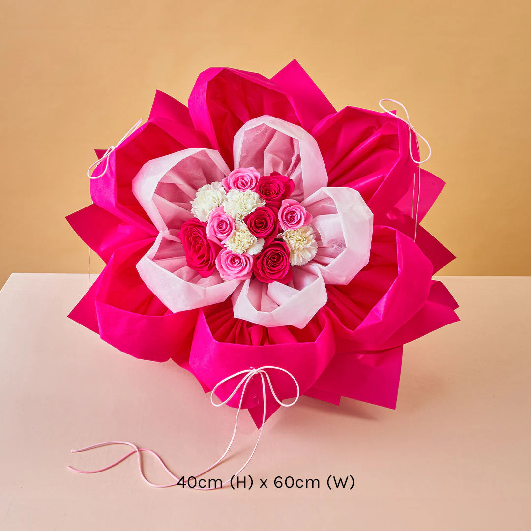 Imelda Cherry Pink Rose Petal Bouquet (MDV) - Image 8