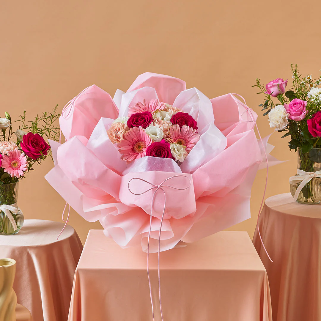 Imogen Pink Rose Petal Bouquet (MDV) - Image 2