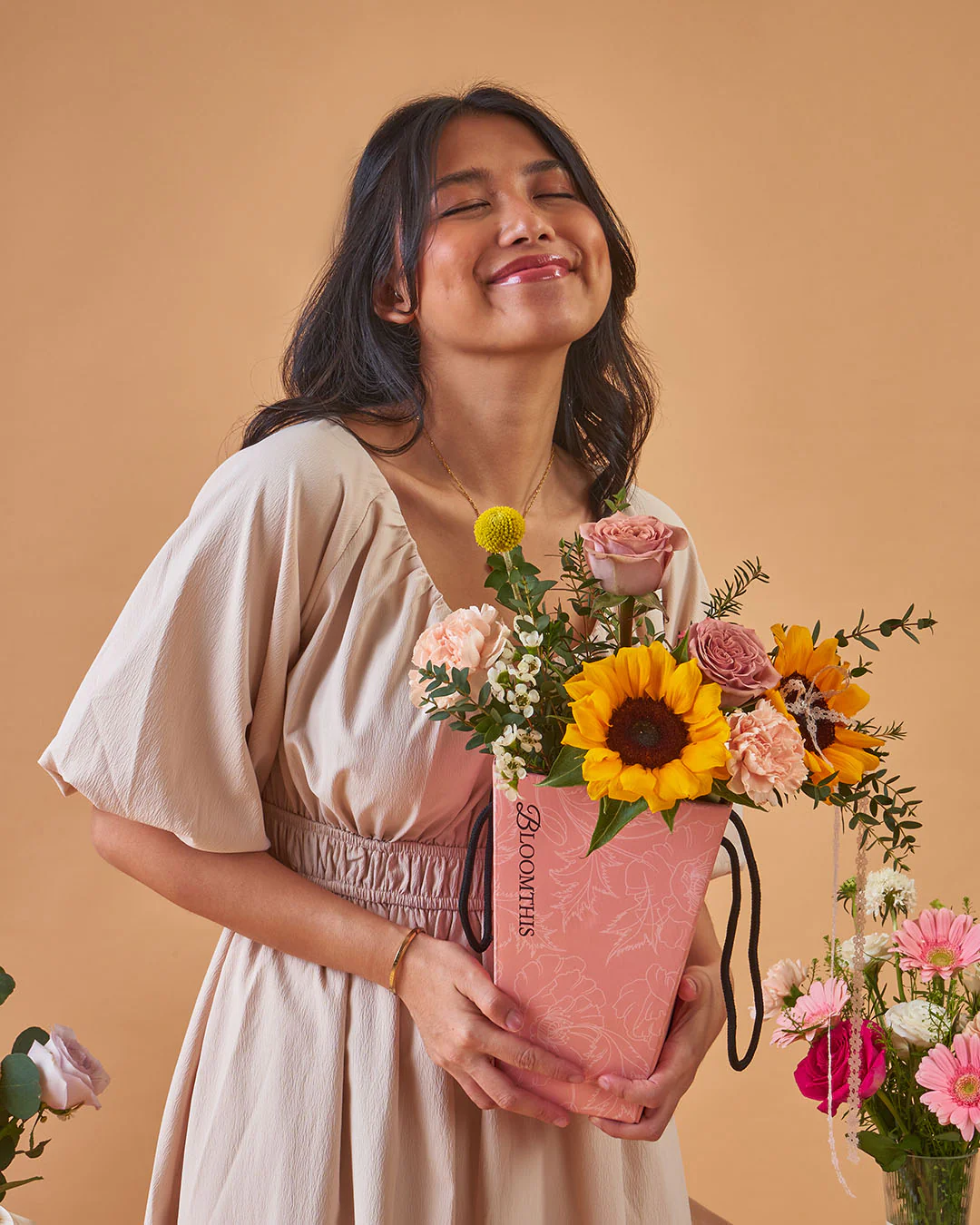 Iriana Yellow Sunflower & Rose Mini BloomBag (MD) - Image 8