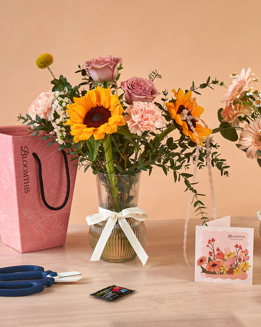 Iriana Yellow Sunflower & Rose Mini BloomBag & Vase (MD) - Image 2