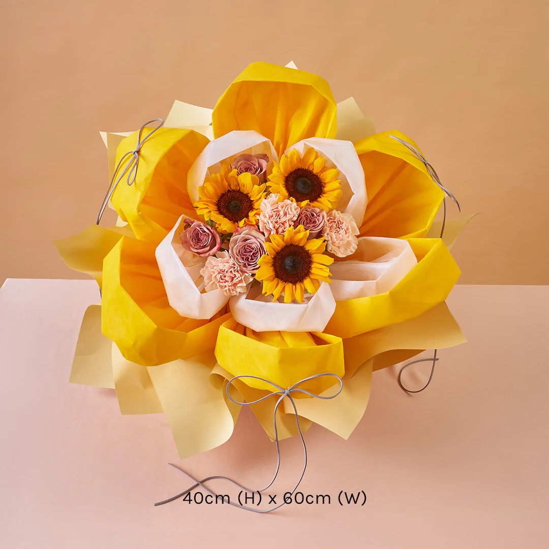 Iriana Yellow Sunflower & Rose Mother's Day Petal Bouquet (MD) - Image 7
