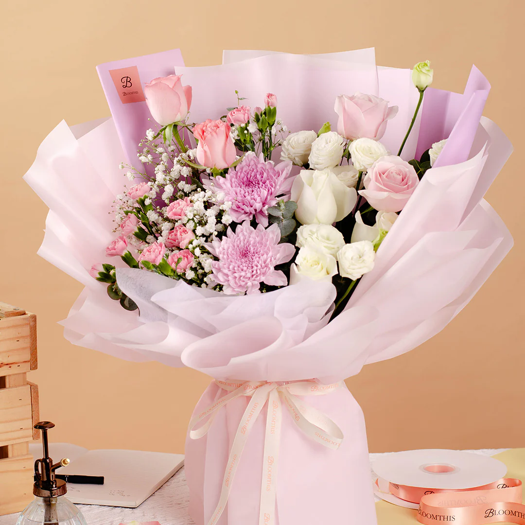 Joanne Lilac Mum Bouquet - Image 4