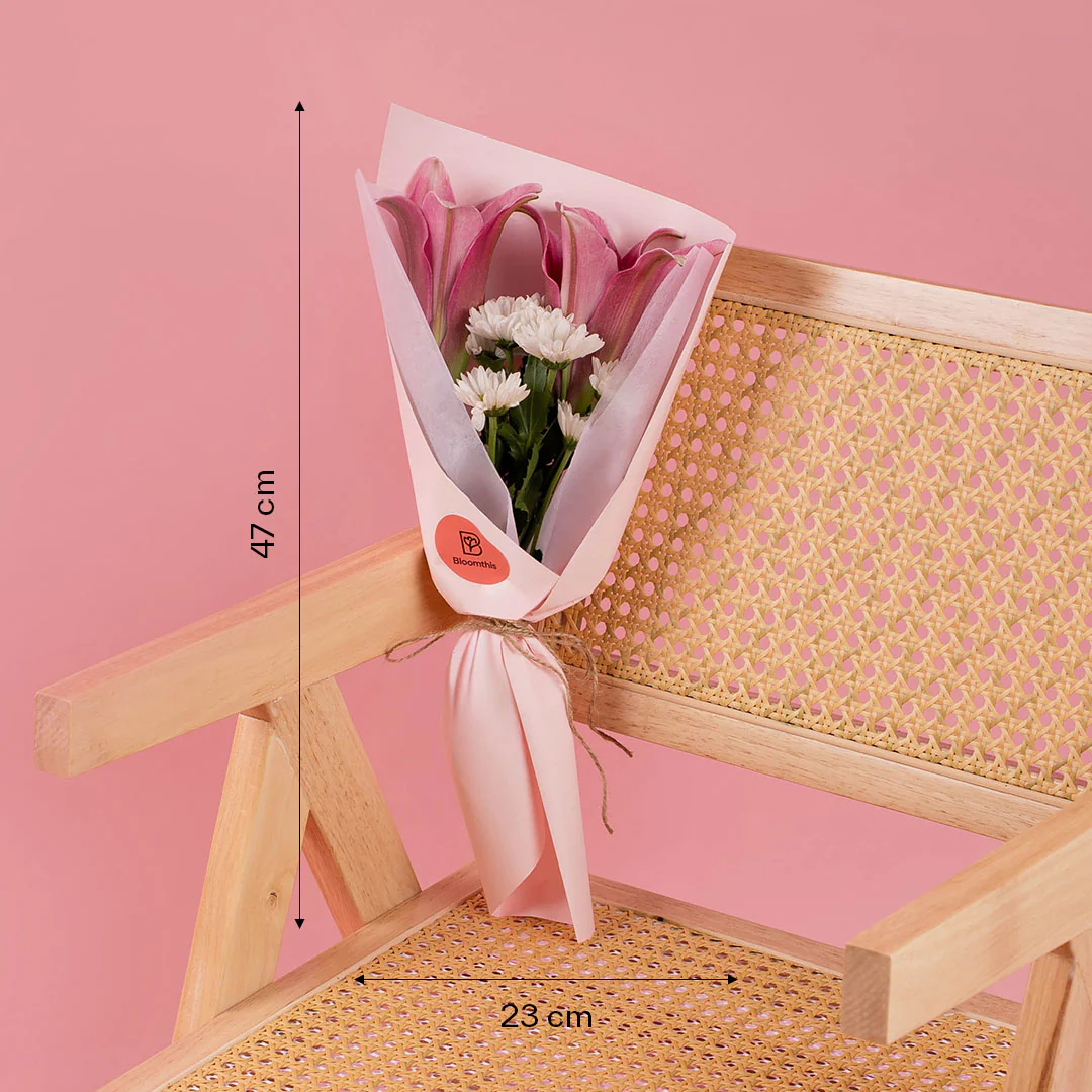 Lizzy Pink Lily Bouquet - Image 4