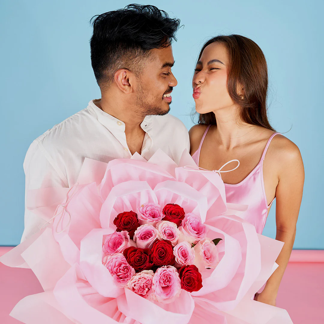 Louisa Red Rose Petal Bouquet - Image 3