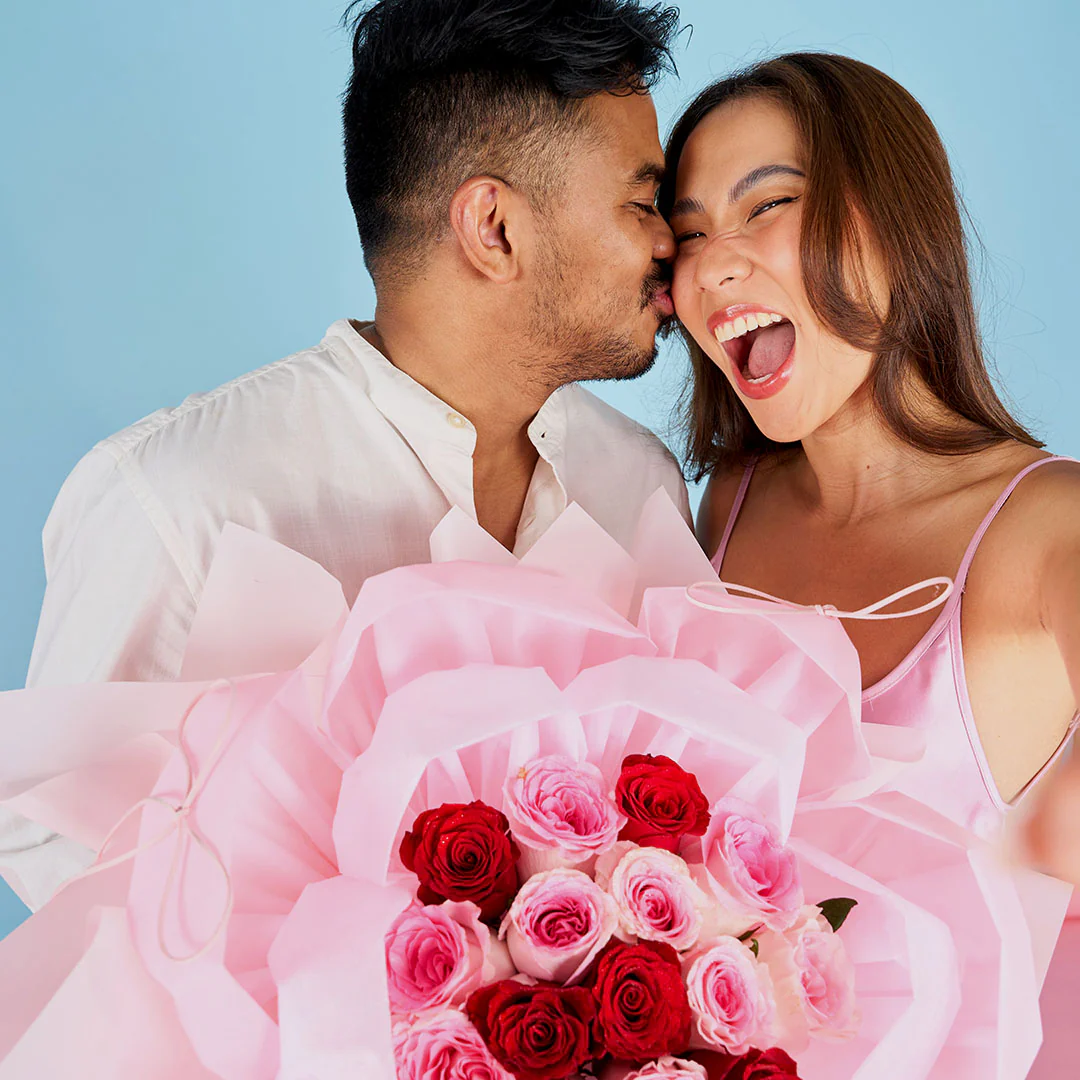 Louisa Red Rose Petal Bouquet - Image 6