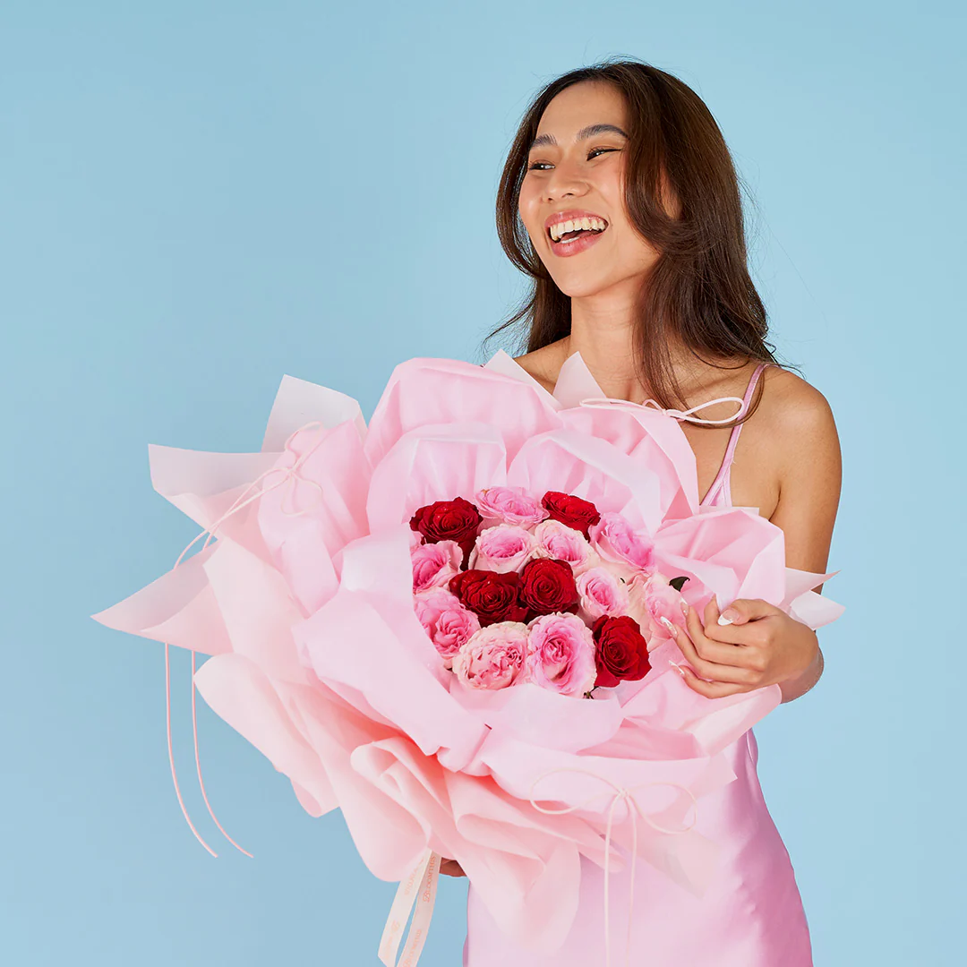 Louisa Red Rose Petal Bouquet - Image 8