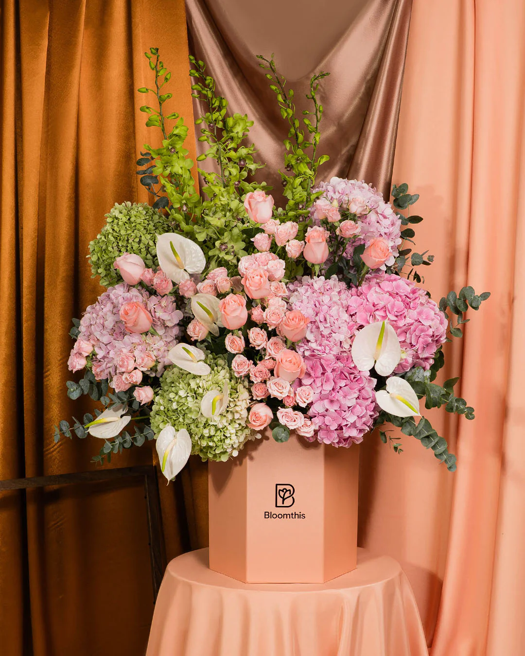 Luxe Levantine Pink Hydreangea Flower Box - Image 2