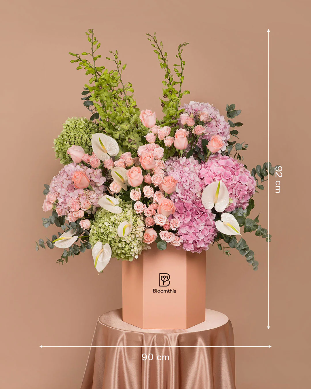 Luxe Levantine Pink Hydreangea Flower Box - Image 7