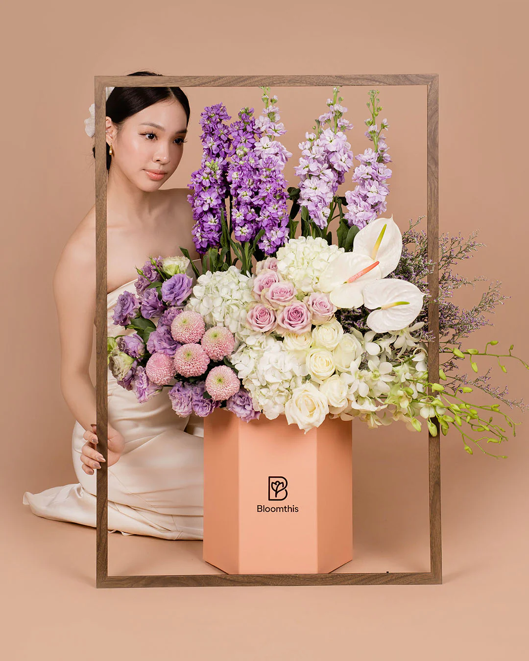 Luxe Perry Lilac Eustoma Flower Box - Image 3