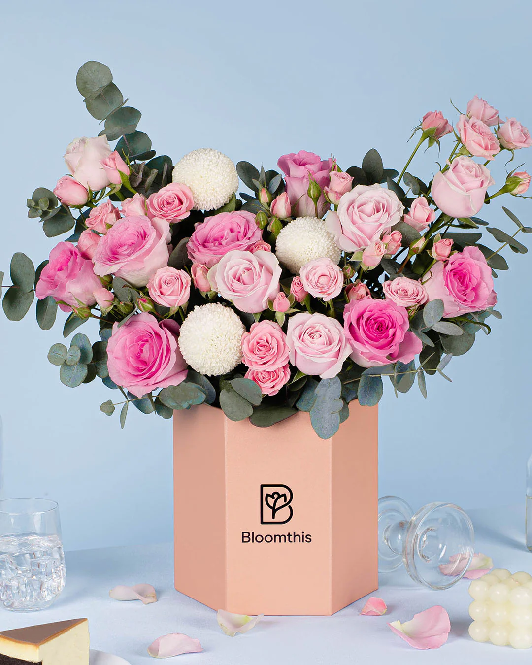 Lynette Pink Rose Flower Box - Image 8