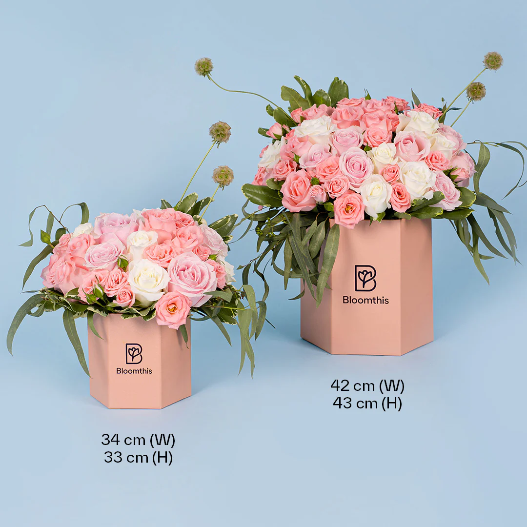 Mackenzie Pink Rose Flower Box - Image 7