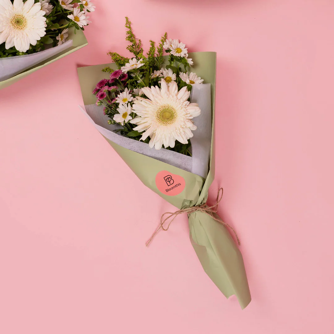 Meadow Cream Gerbera Bouquet - Image 3