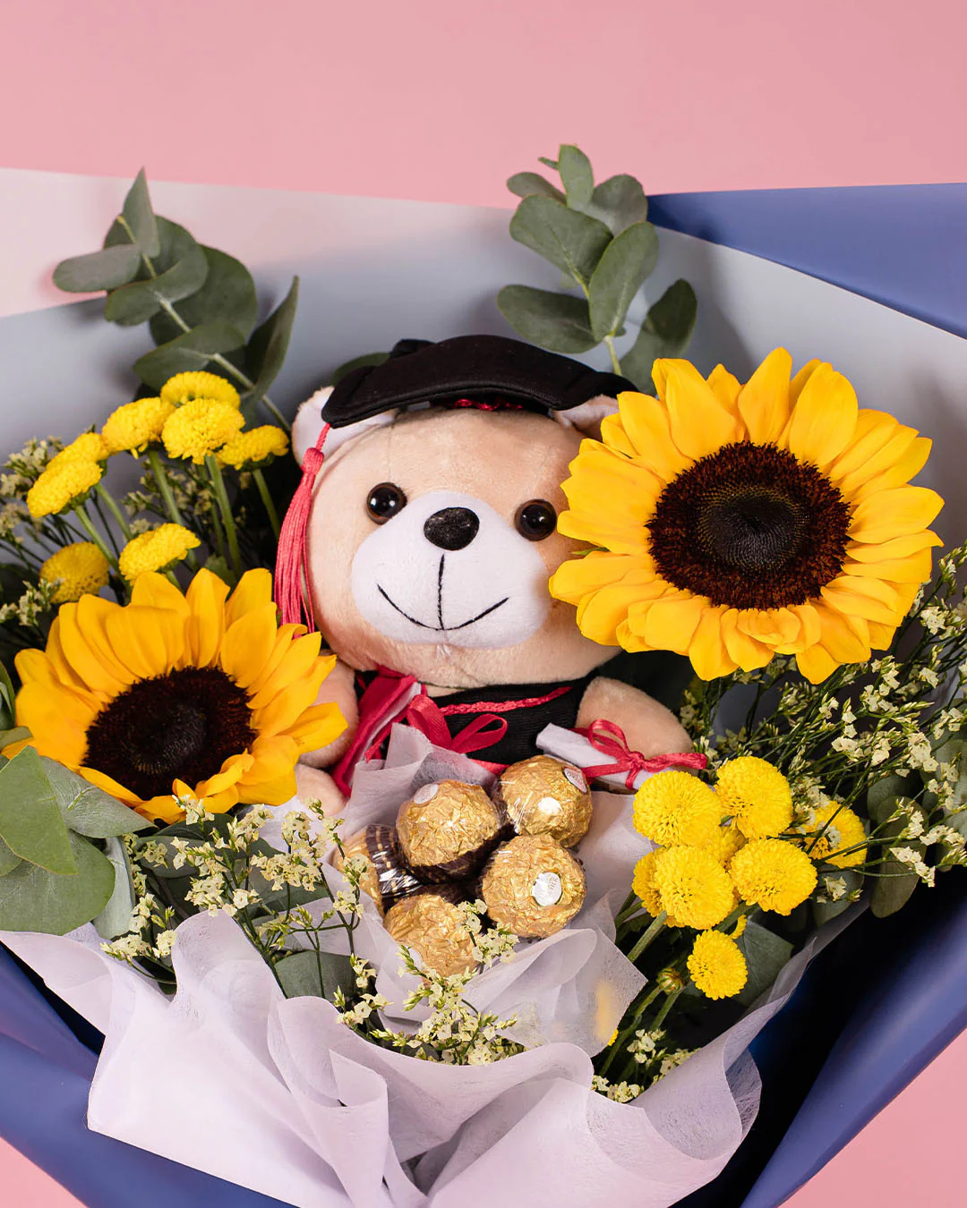 Milo Graduation Bear & Chocolate Bouquet - Image 3