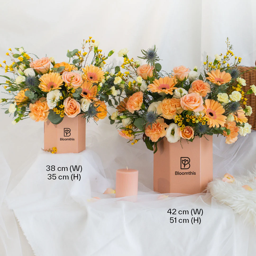 Neveah Peach Daisy Flower Box - Image 6