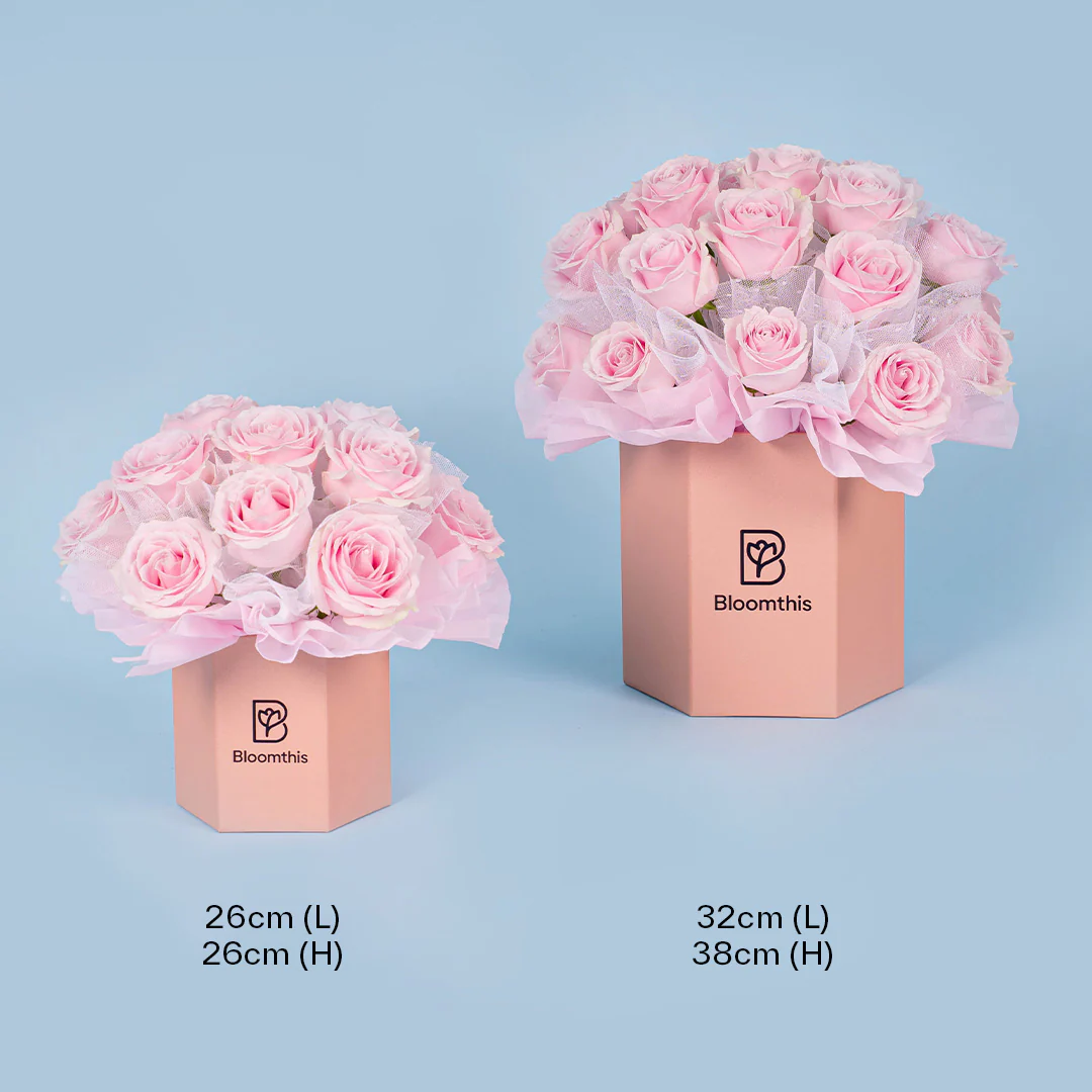 Odette Pink Rose Flower Box - Image 7