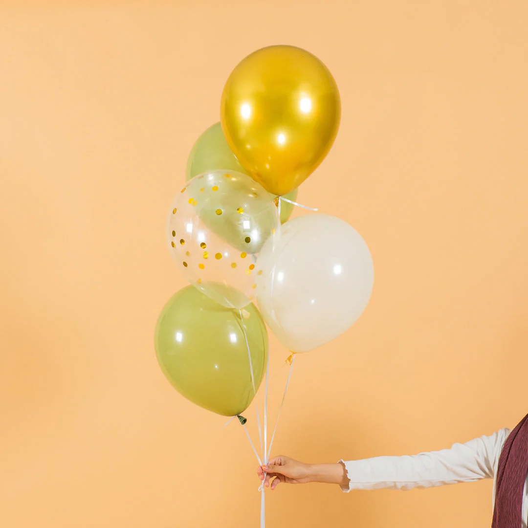 Olive Green Helium Bubble Birthday Balloon Set - Image 9