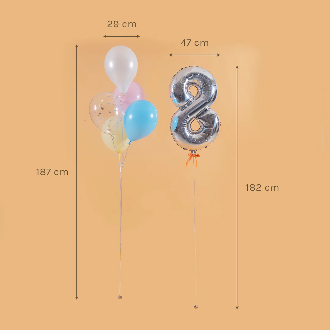 Pastel Candy Helium Foil Birthday Number Balloon - Image 14