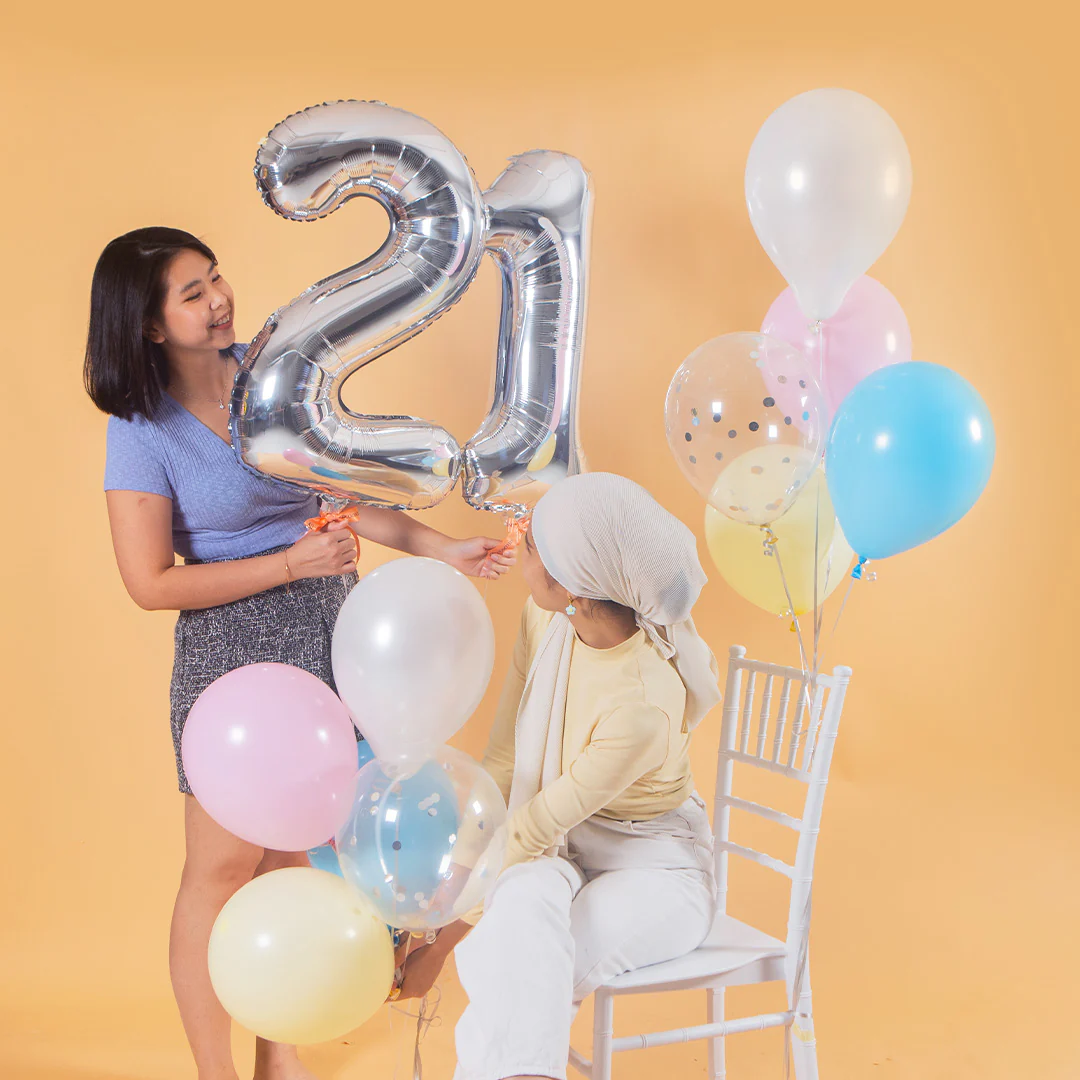 Pastel Candy Helium Foil Birthday Number Balloon - Image 2